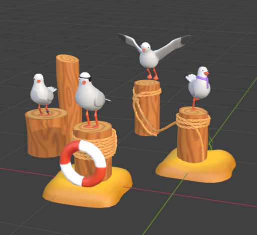 Seagulls ship model